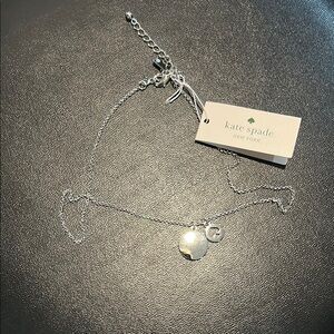 Kate Spade Shiny Silver Spot the Spade Necklace NWT
